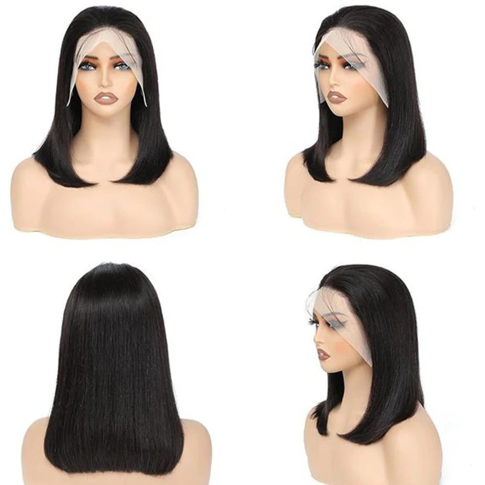 Perruque Bob Lisse 13x4 Brésilienne Cheveux Humains Densité 200 - Naturelle Plus - IVOIRART.COM