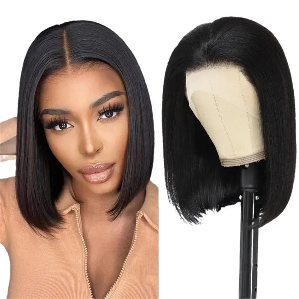 Perruque Bob Lisse 13x4 Brésilienne Cheveux Humains Densité 200 - Naturelle Plus - IVOIRART.COM