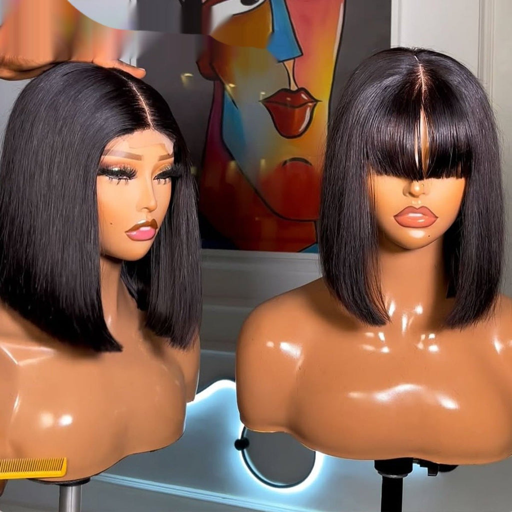 Perruque cheveux 100% humains Bone Straight Bob Kim K 2x6 SDD Style Luxe Premium - IVOIRART.COM