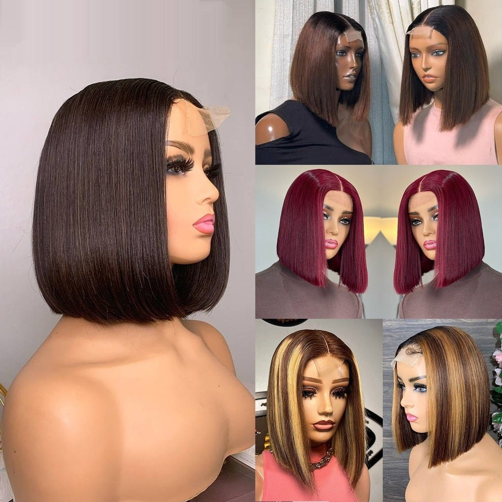 Perruque cheveux 100% humains Bone Straight Bob Kim K 2x6 SDD Style Luxe Premium - IVOIRART.COM