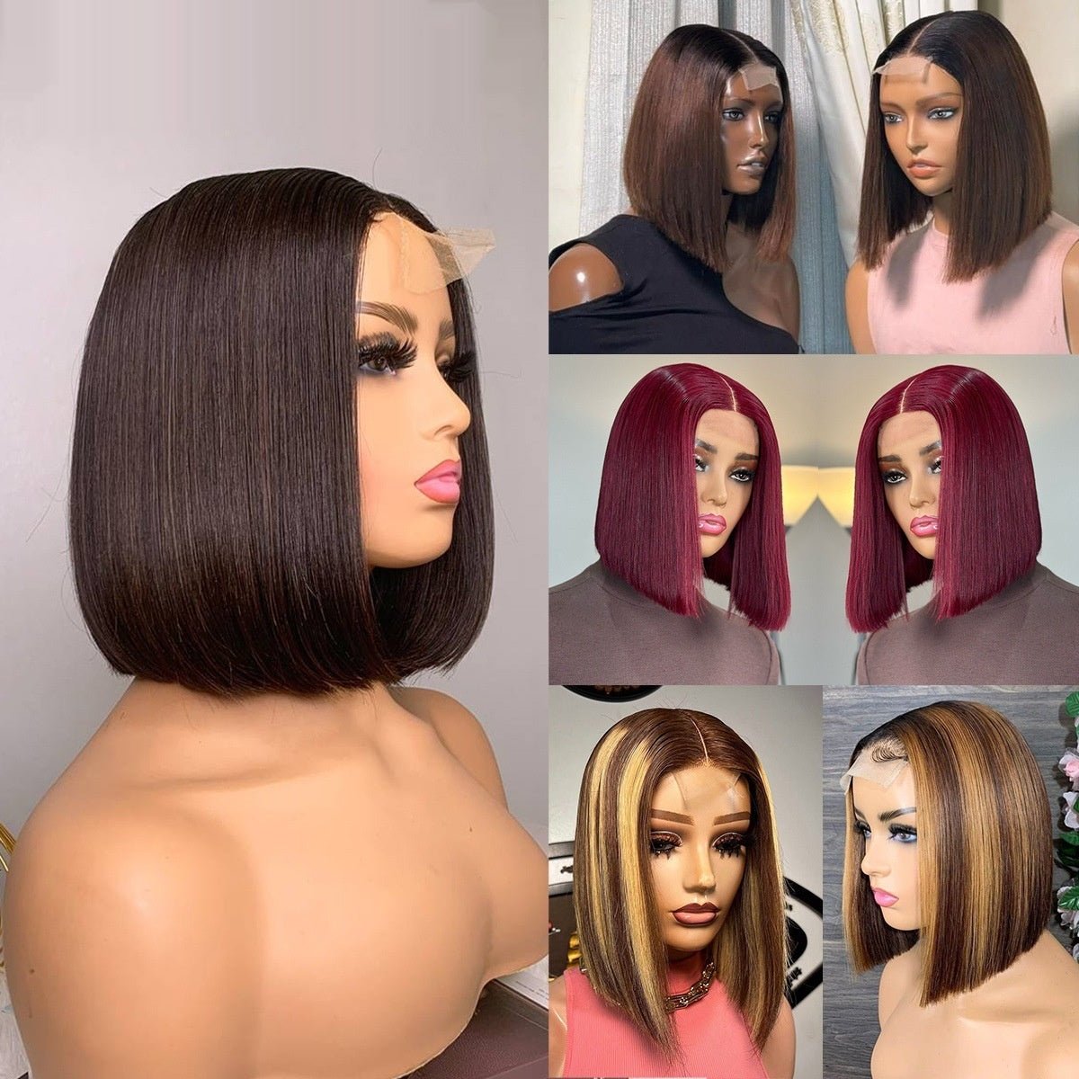 Perruque cheveux 100% humains Bone Straight Bob Kim K 2x6 SDD Style Luxe Premium - IVOIRART.COM