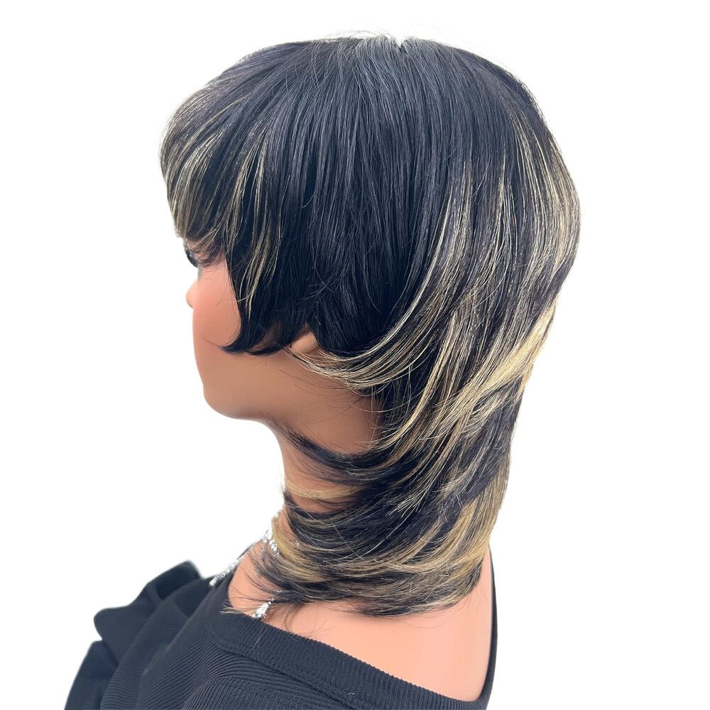 Perruque Dovetail Wolf Tail cheveux humains 10" minimaliste 150% teignable tous! - IVOIRART.COM