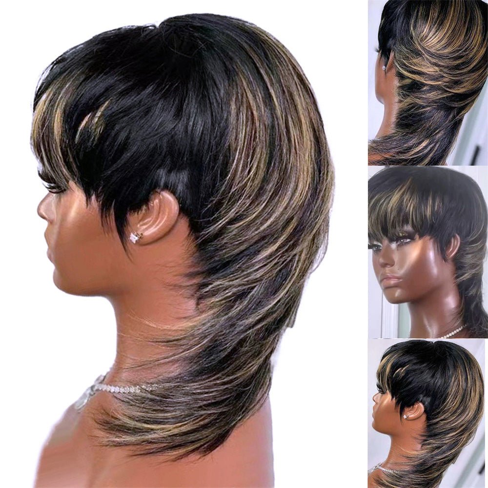 Perruque Dovetail Wolf Tail cheveux humains 10" minimaliste 150% teignable tous! - IVOIRART.COM