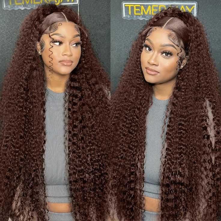 Perruque en cheveux humains brun chocolat pour femmes - longue bouclée style exotique - IVOIRART.COM