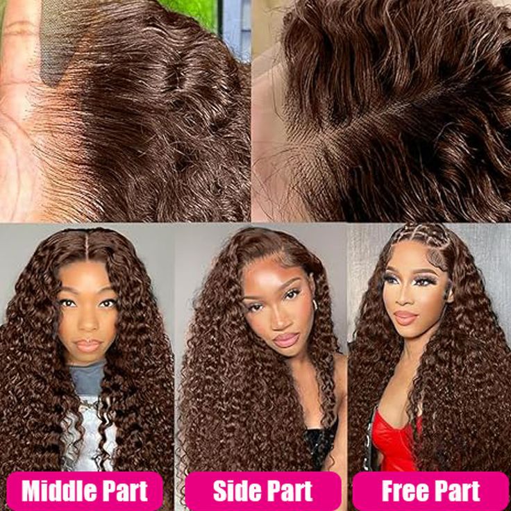 Perruque en cheveux humains brun chocolat pour femmes - longue bouclée style exotique - IVOIRART.COM
