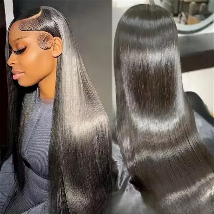 Perruque en cheveux humains densité 250 % avec tulle avant 13 x 4, naturelle - IVOIRART.COM