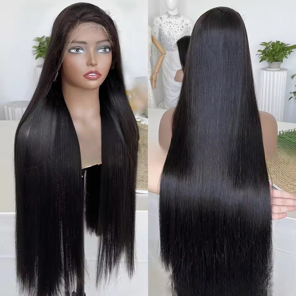 Perruque en cheveux humains densité 250 % avec tulle avant 13 x 4, naturelle - IVOIRART.COM