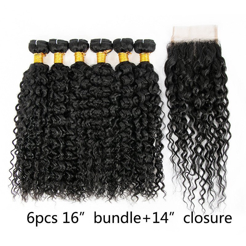 Perruque en cheveux humains, ensemble mixte 7 pièces, petites boucles rideau naturel - IVOIRART.COM