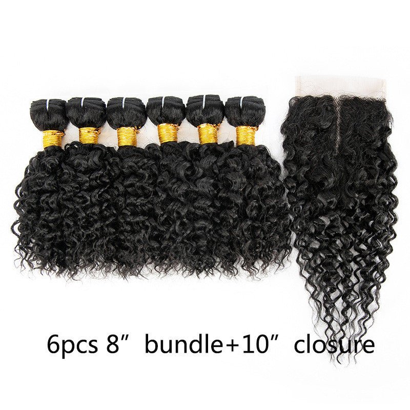 Perruque en cheveux humains, ensemble mixte 7 pièces, petites boucles rideau naturel - IVOIRART.COM
