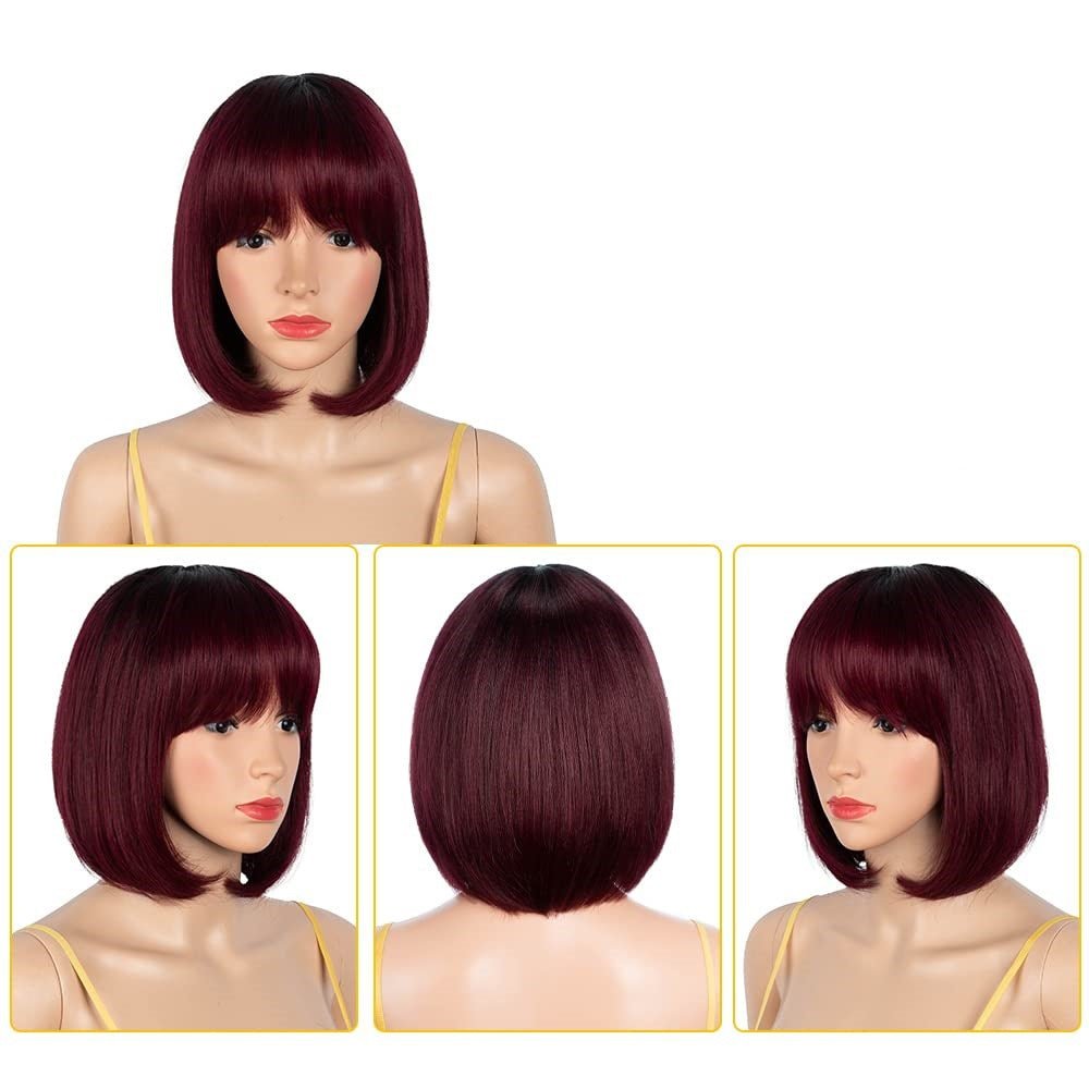 Perruque en cheveux humains full-head courte sans dentelle, style pro et naturel - IVOIRART.COM