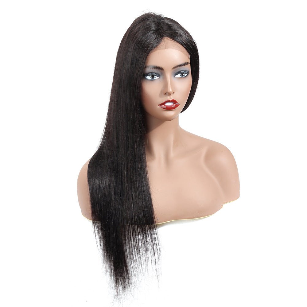 Perruque en cheveux humains naturels avec dentelle, longueur 8-14 pouces, couleur 1B - IVOIRART.COM