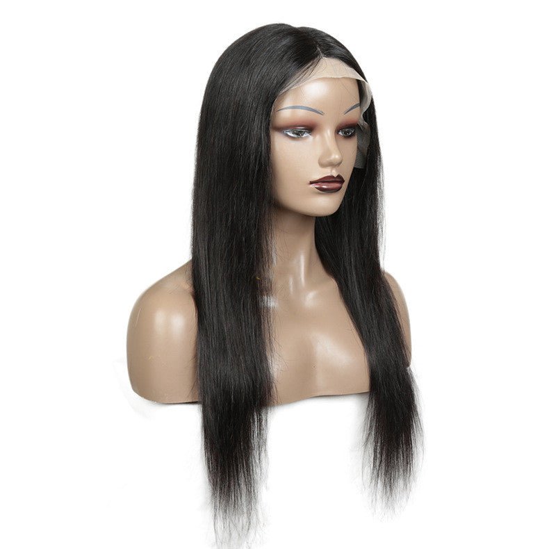 Perruque en cheveux humains naturels avec dentelle, longueur 8-14 pouces, couleur 1B - IVOIRART.COM