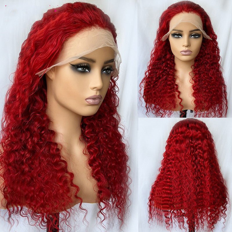 Perruque en cheveux humains ondulés profonds rouges, accessoire naturel élégant - IVOIRART.COM
