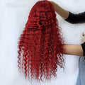 Perruque en cheveux humains ondulés profonds rouges, accessoire naturel élégant - IVOIRART.COM