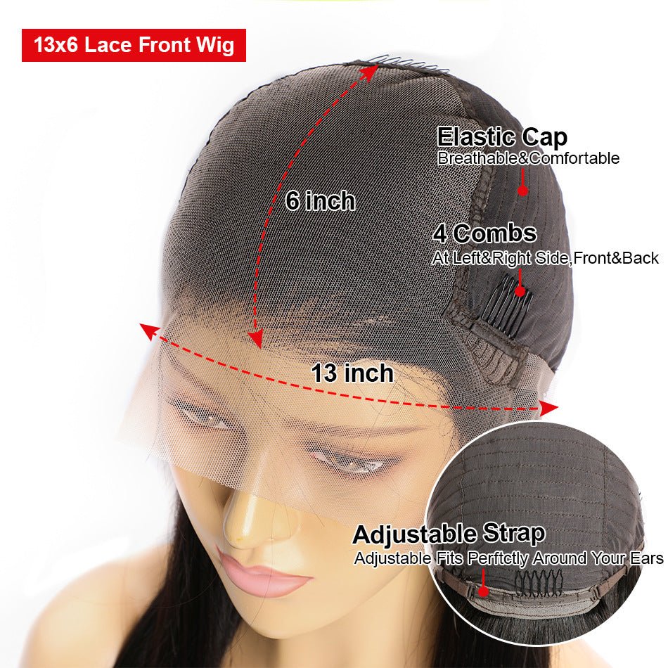 Perruque en Cheveux Naturels de Qualité 9a, Lace Front, Cheveux Raides, Set Complet - IVOIRART.COM
