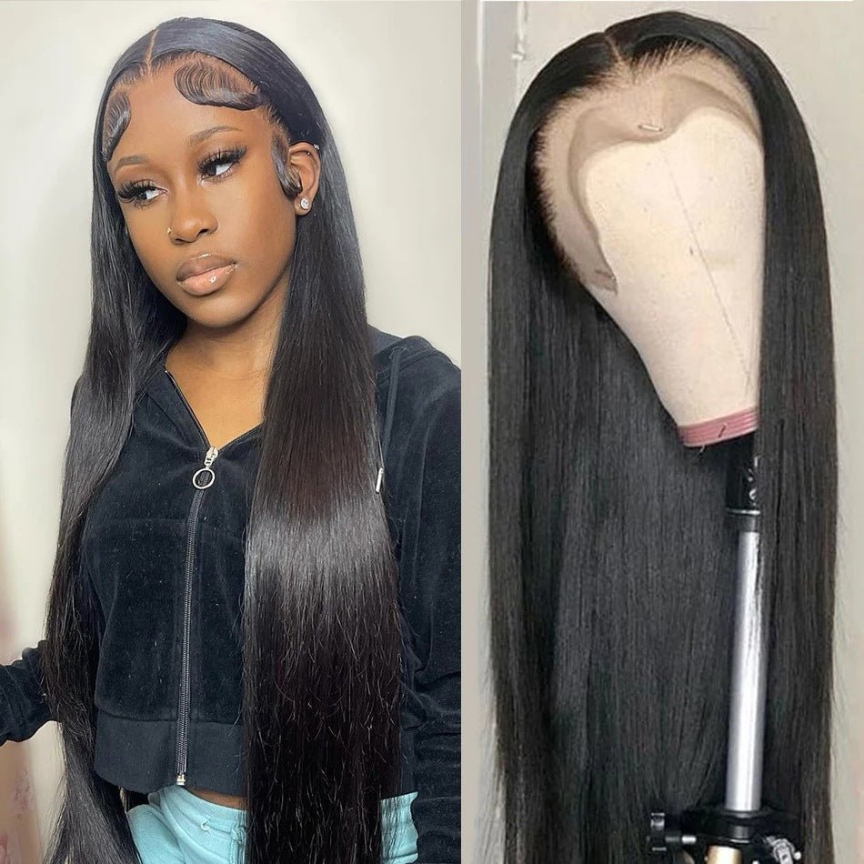 Perruque en Cheveux Naturels de Qualité 9a, Lace Front, Cheveux Raides, Set Complet - IVOIRART.COM