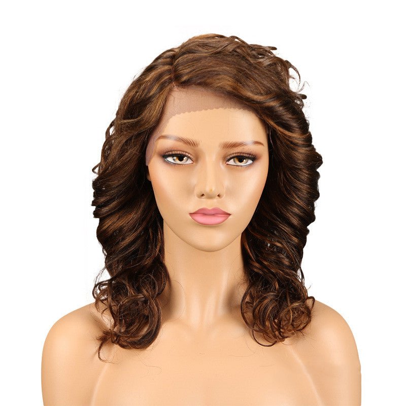 Perruque en cheveux véritables pour femme, longue, bouclée, avec bonnet à couture en dentelle - IVOIRART.COM