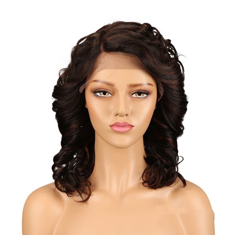 Perruque en cheveux véritables pour femme, longue, bouclée, avec bonnet à couture en dentelle - IVOIRART.COM