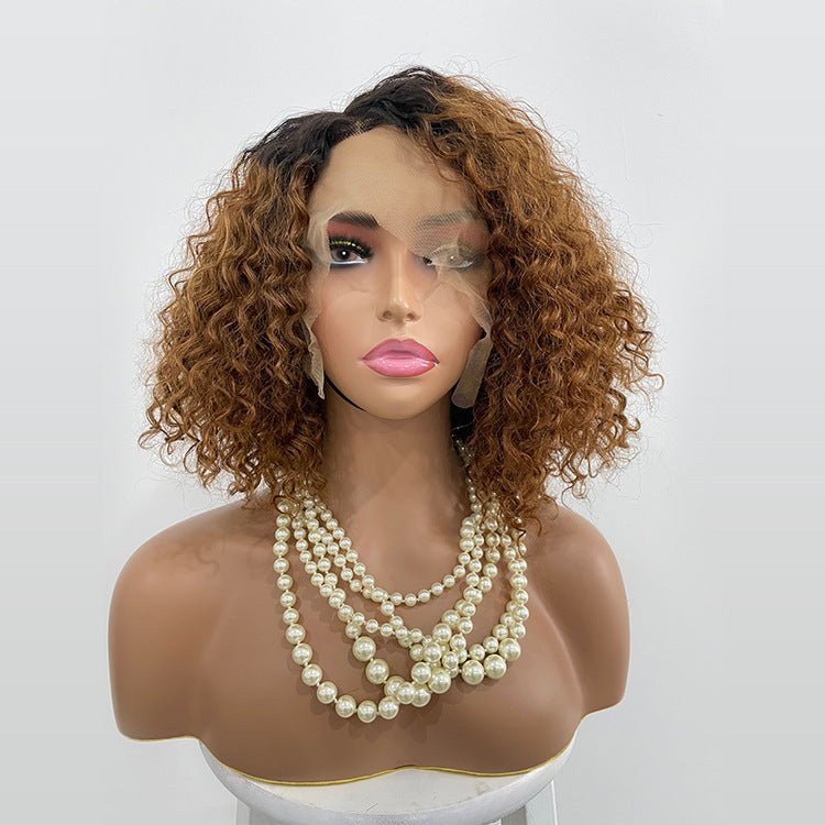 Perruque en dentelle cheveux naturels bouclés Ombre Bobo1b30, commerce transfrontalier - IVOIRART.COM