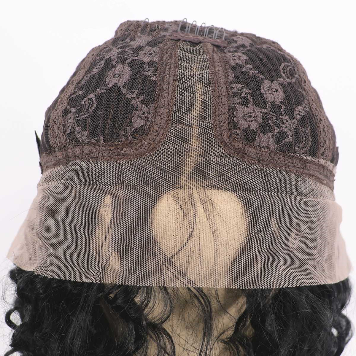 Perruque féminine européenne et américaine noire partielle en dentelle élégante - IVOIRART.COM