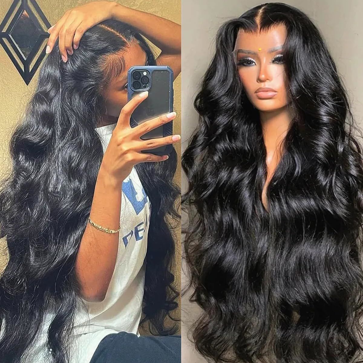 Perruque Femme Longue Cheveux Bouclés Grande Vague Fibre Chimique 80 cm - IVOIRART.COM