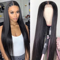 Perruque Femme Noire Mi-Longue Lisse avec Dentelle Frontale, Naturelle - IVOIRART.COM
