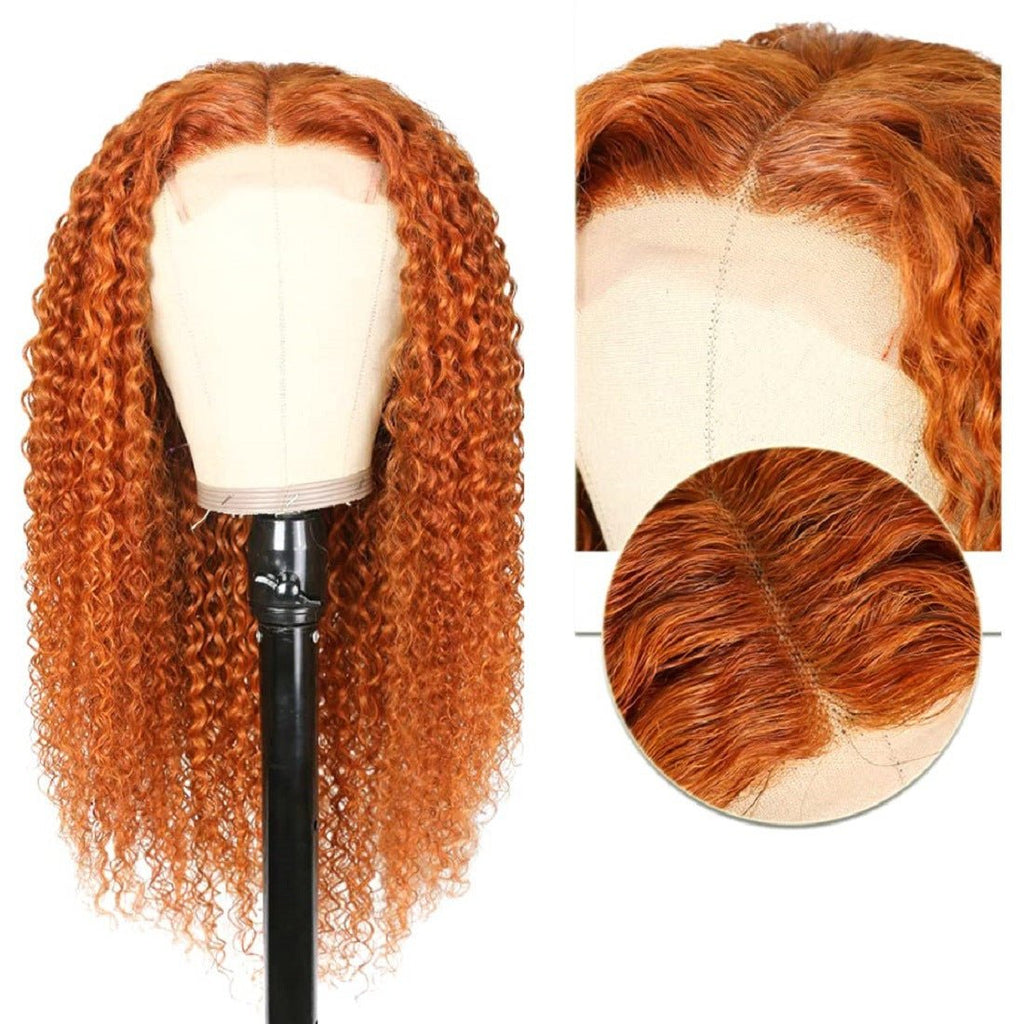 Perruque front lace bouclée orange courte en fibre synthétique haute température - IVOIRART.COM