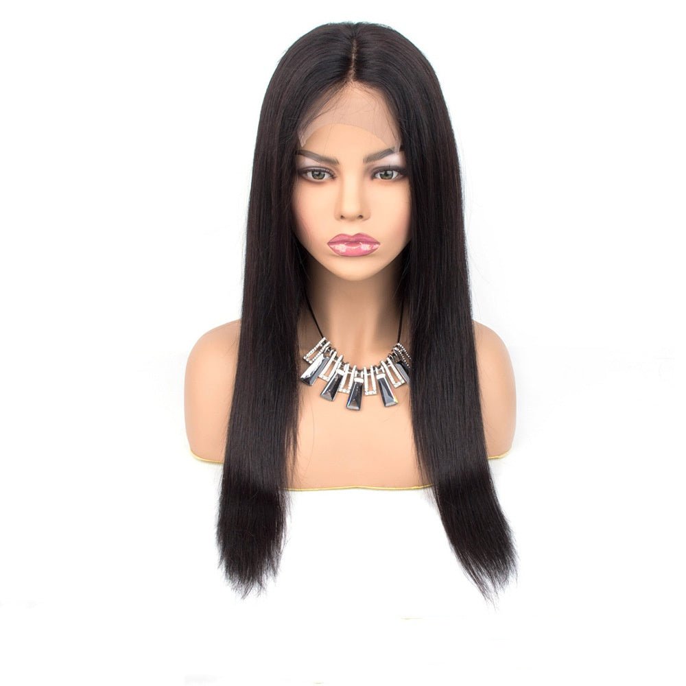 Perruque frontale en dentelle, cheveux humains, tête complète, style naturel 16-32" - IVOIRART.COM