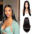 Perruque frontale en dentelle, cheveux humains, tête complète, style naturel 16-32" - IVOIRART.COM