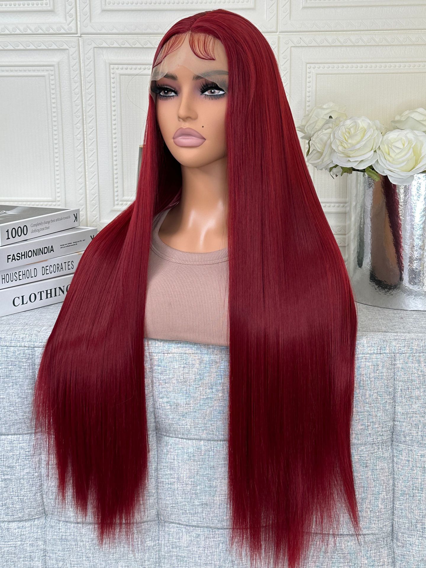 Perruque Intégrale Longue Lisse à Lacets Avant, Cheveux Naturels 100 % Humains - IVOIRART.COM