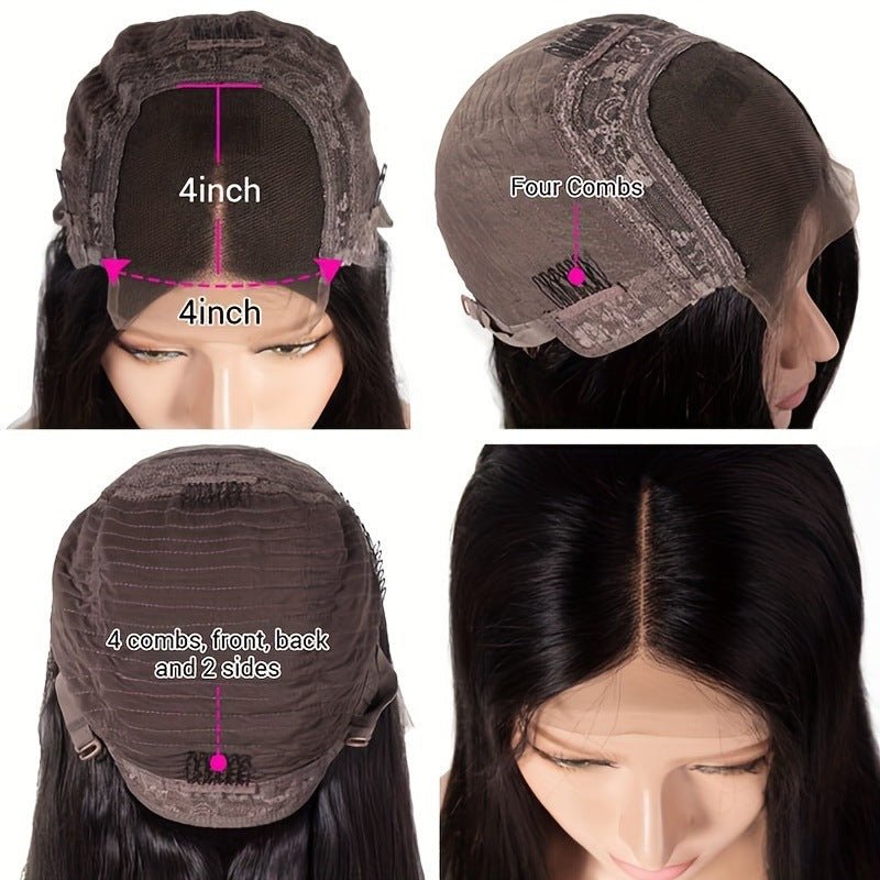 Perruque lace front bob lisse en cheveux humains, coupe courte naturelle 8-14ins - IVOIRART.COM