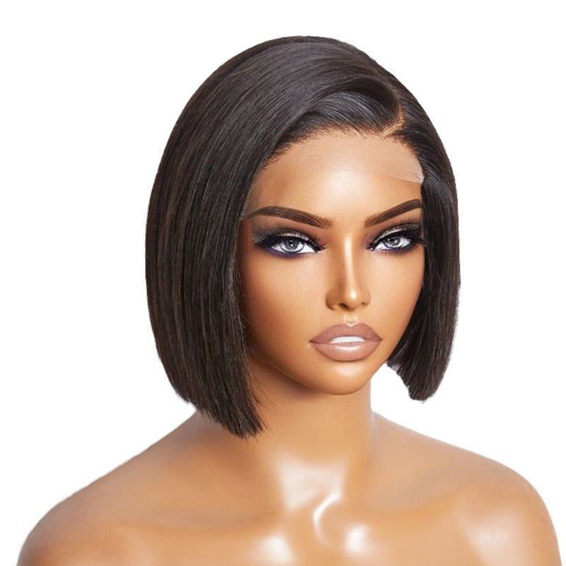 Perruque lace front bob lisse en cheveux humains, coupe courte naturelle 8-14ins - IVOIRART.COM