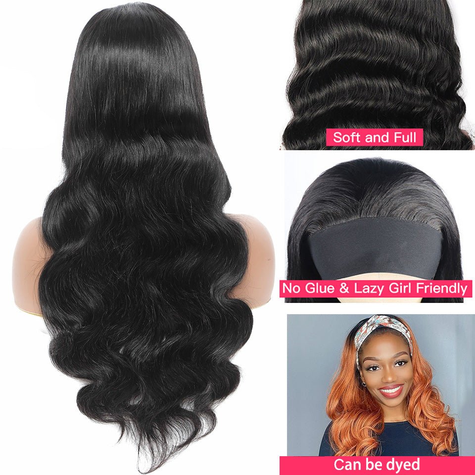 Perruque longue bouclée en cheveux humains Ice Silk avec bandeau couvrant stylée - IVOIRART.COM