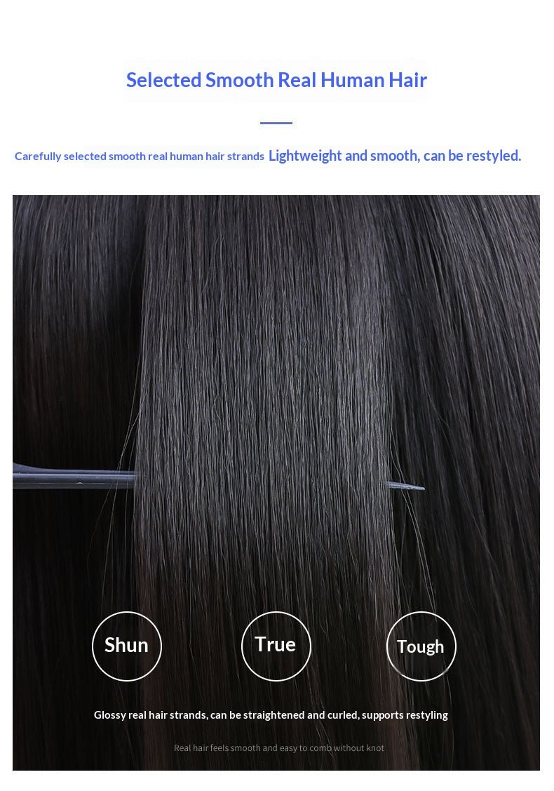 Perruque pour elle lisse 13x6 Lace Front en cheveux humains naturel, densité 180% - IVOIRART.COM