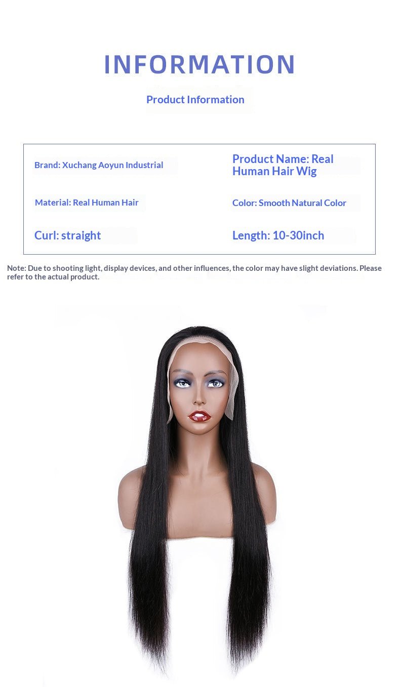 Perruque pour elle lisse 13x6 Lace Front en cheveux humains naturel, densité 180% - IVOIRART.COM