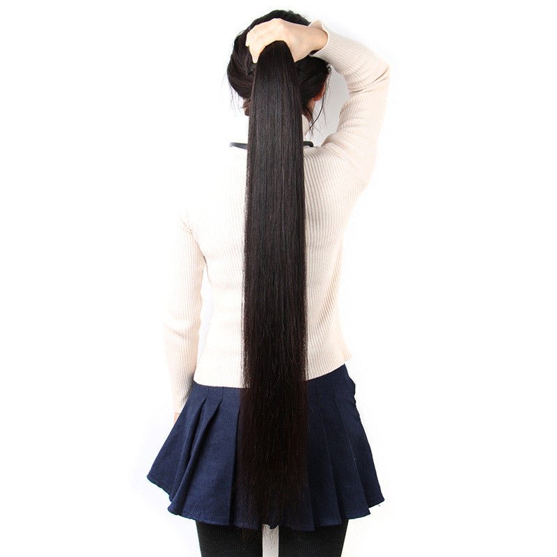 Perruque Réaliste, Cheveux Lisses, Attache Cheveux Lisse, Attache Péruvienne Fermée 80cm - IVOIRART.COM
