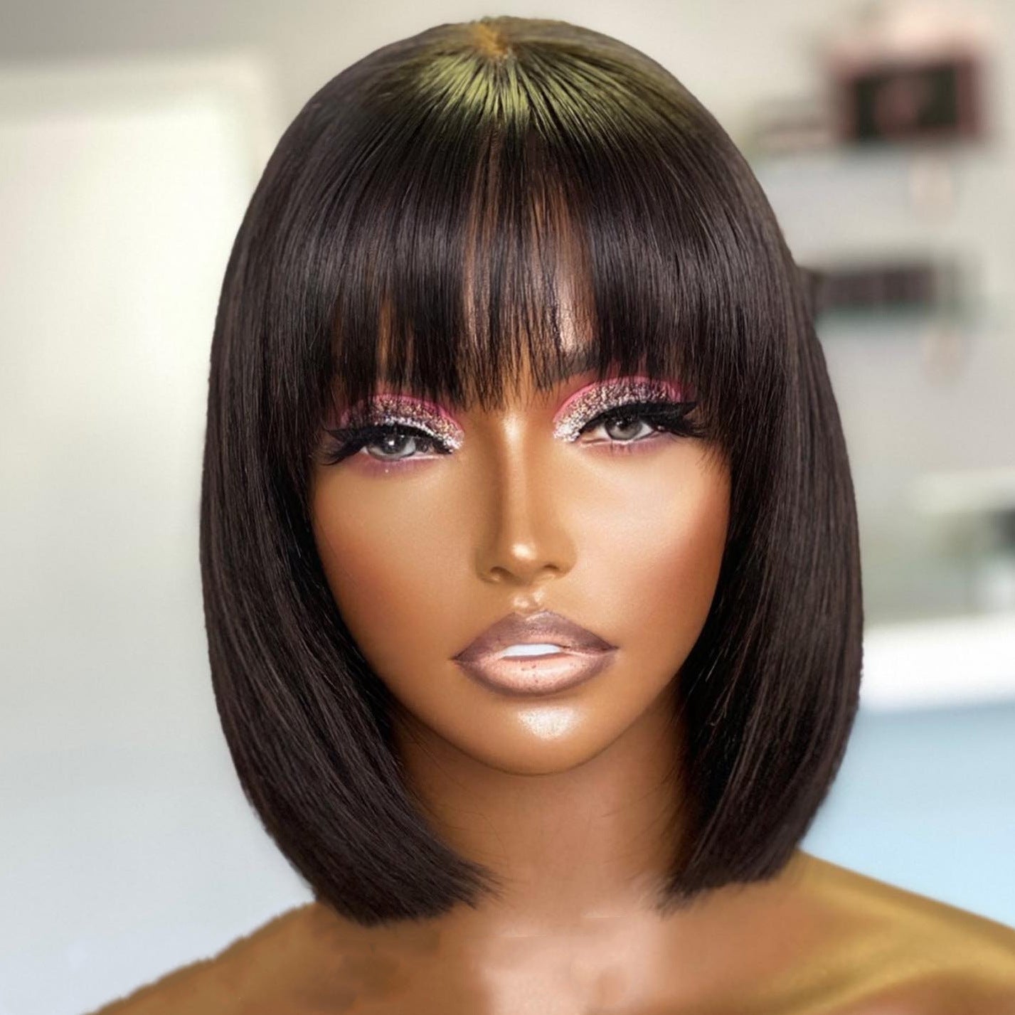 Perruque Su Bob en cheveux naturels humains, 25 cm, coloration et lissage possibles - IVOIRART.COM