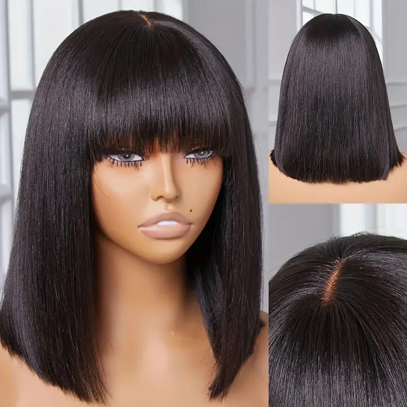 Perruque Su Bob en cheveux naturels humains, 25 cm, coloration et lissage possibles - IVOIRART.COM
