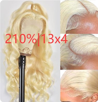 Perruque Synthétique Longue à Vagues Grandes Dorées avec Dentelle Frontale Tissée Main - IVOIRART.COM