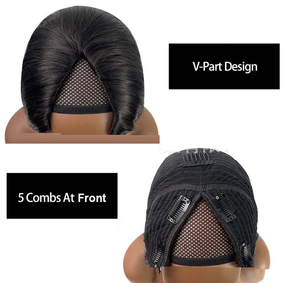 Perruque Yaki Raide en Cheveux 100% Humains - Système Sans Lace, Naturelle Ultra - IVOIRART.COM