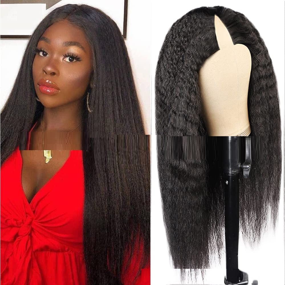 Perruque Yaki Raide en Cheveux 100% Humains - Système Sans Lace, Naturelle Ultra - IVOIRART.COM