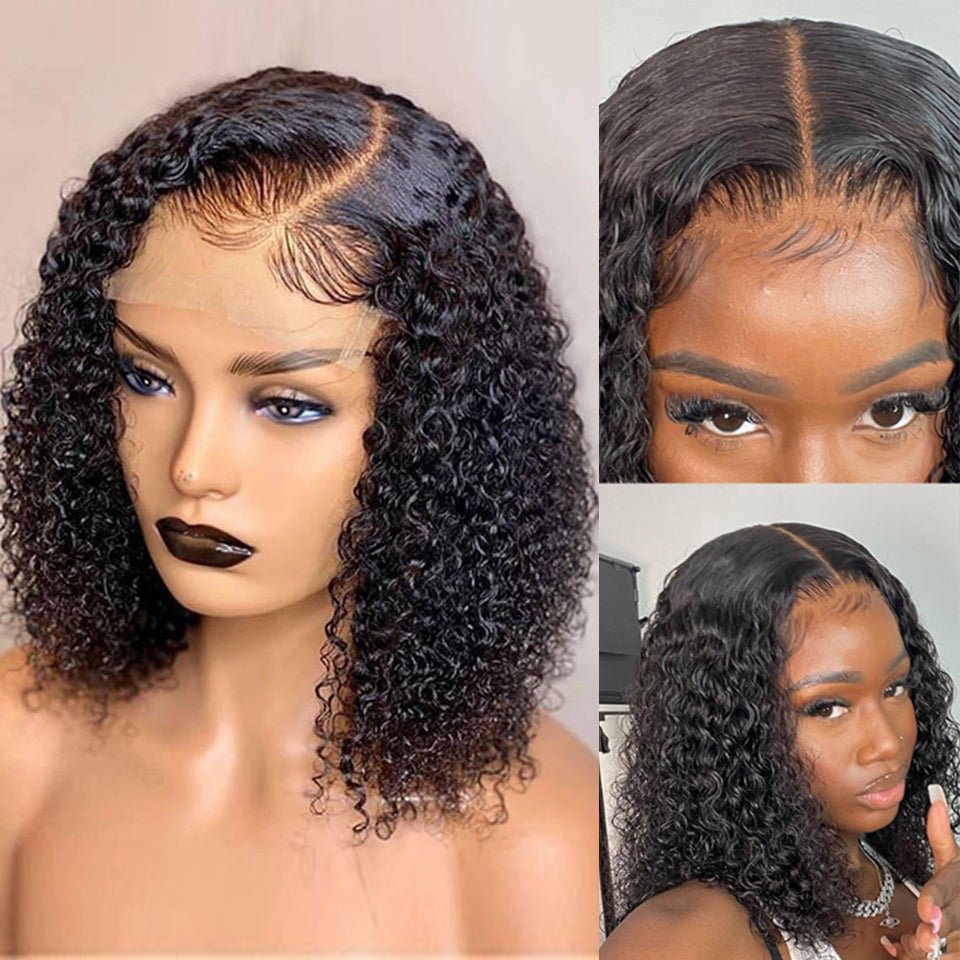 Perruques en cheveux humains avec frontal en dentelle, vagues profondes, bouclées, transparentes - IVOIRART.COM