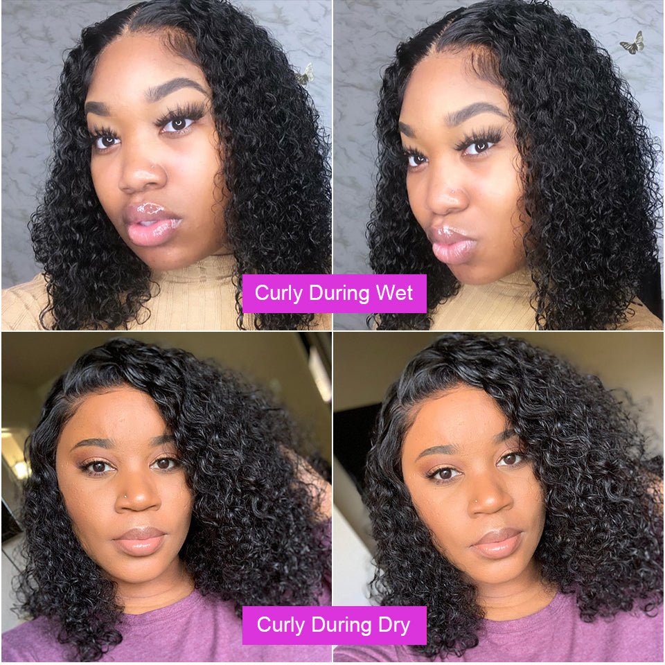 Perruques en cheveux humains avec frontal en dentelle, vagues profondes, bouclées, transparentes - IVOIRART.COM