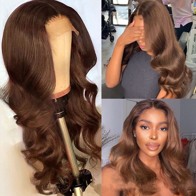 Perruques en cheveux humains couleur marron de qualité supérieure pour un style naturel - IVOIRART.COM