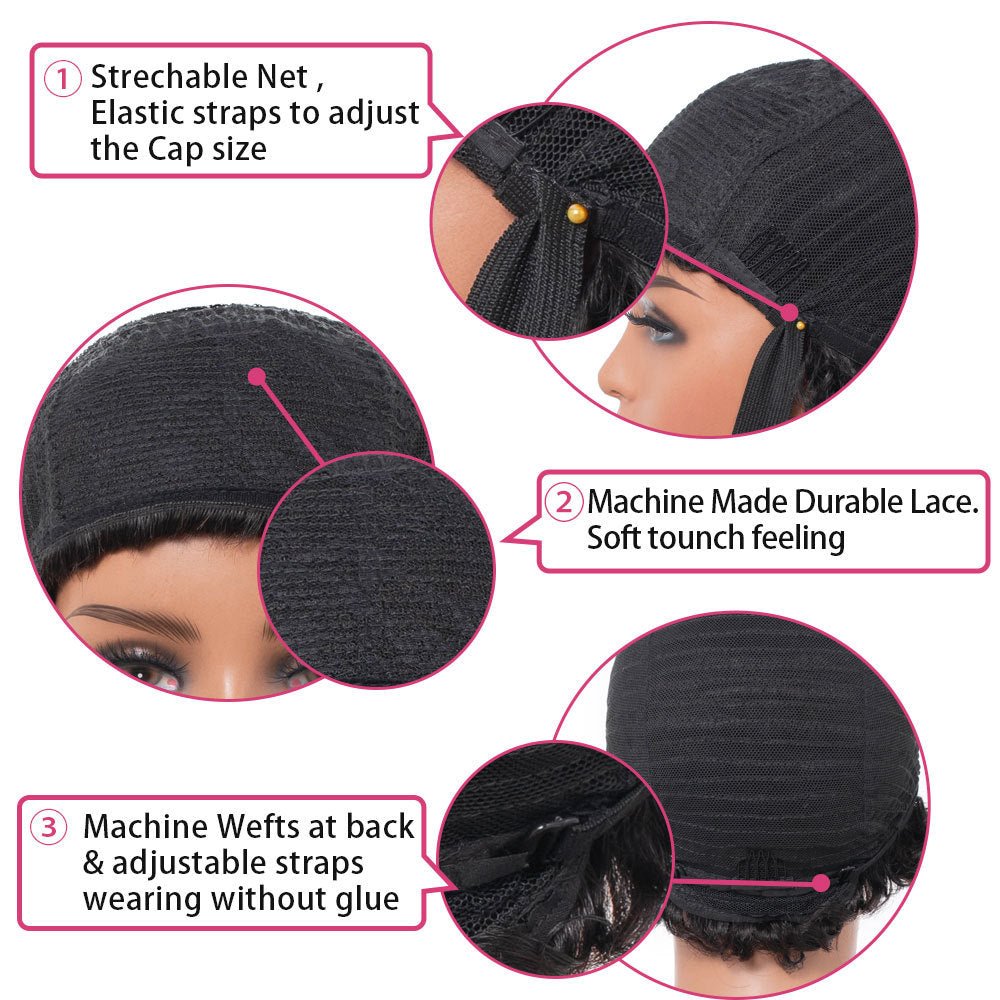 Perruques en cheveux humains frisés avec frange pour un style audacieux et naturel - IVOIRART.COM