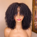 Perruques en cheveux humains frisés avec frange pour un style audacieux et naturel - IVOIRART.COM