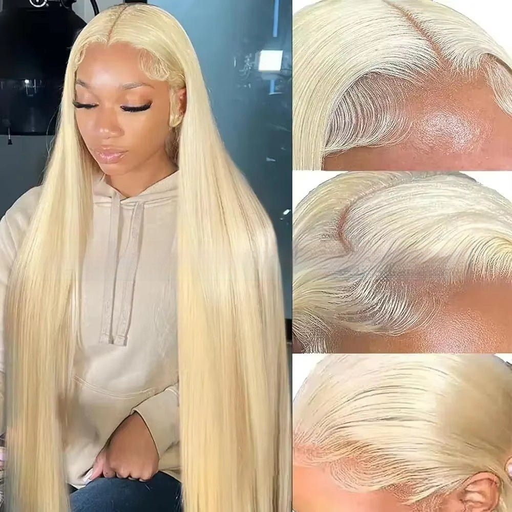 Perruques en cheveux humains lisses 12-40 pouces couleur blonde 613 personnalisables - IVOIRART.COM