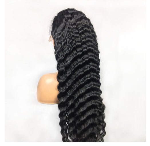 Perruques en cheveux naturels ondulés profonds 28-30 pouces avec front en dentelle 13x4 - IVOIRART.COM