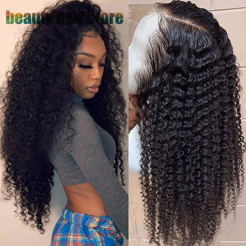 Perruques Frontales en Dentelle Bouclées Kinky Brésiliennes en Cheveux Naturels 8-24 pouces - IVOIRART.COM