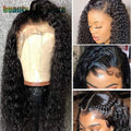 Perruques Frontales en Dentelle Bouclées Kinky Brésiliennes en Cheveux Naturels 8-24 pouces - IVOIRART.COM